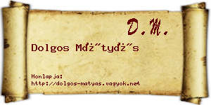 Dolgos Mátyás névjegykártya