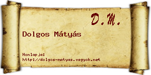 Dolgos Mátyás névjegykártya